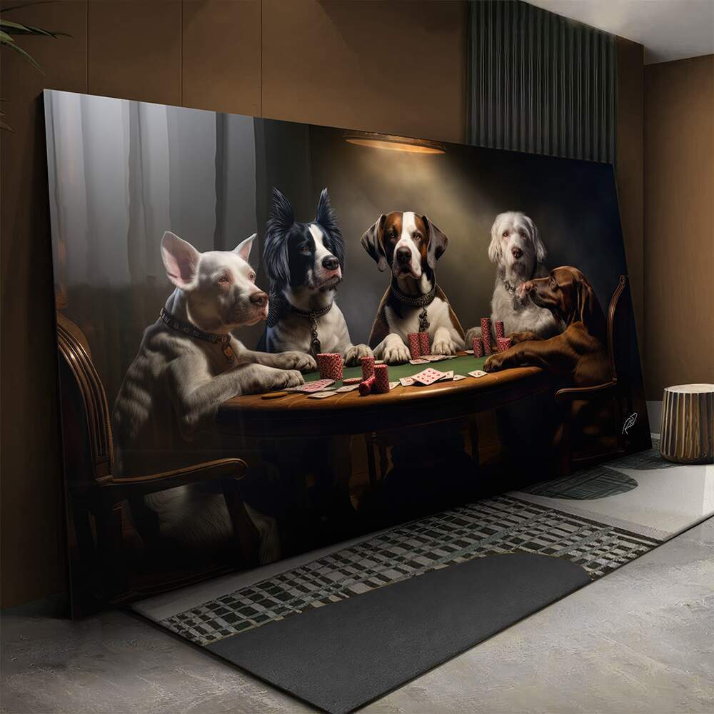 Quadro Decorativo Cachorros jogando Poker Casa Sala Quarto Decoração Parede