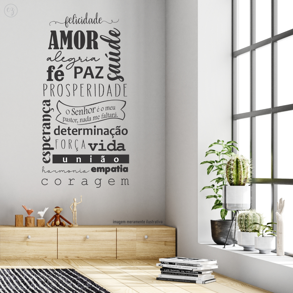 Adesivo Palavras, Lettering de parede personalizável. Adesivo de Parede Decorativo