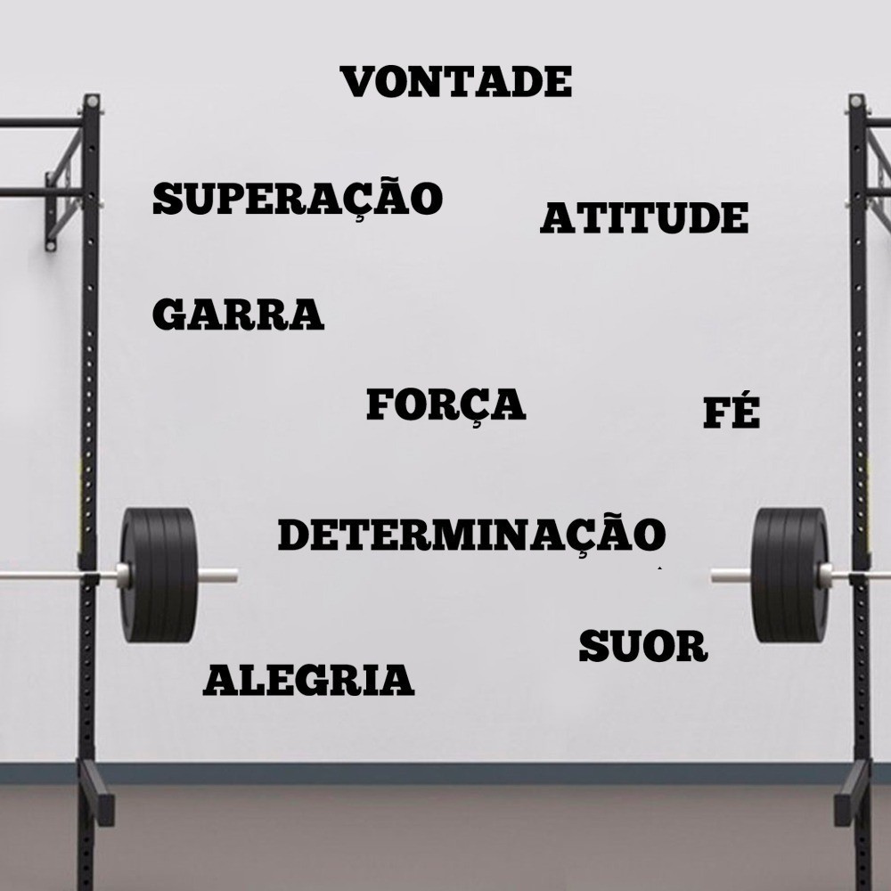 Adesivo Palavras Motivação Academia Ambiente Inspirador Top