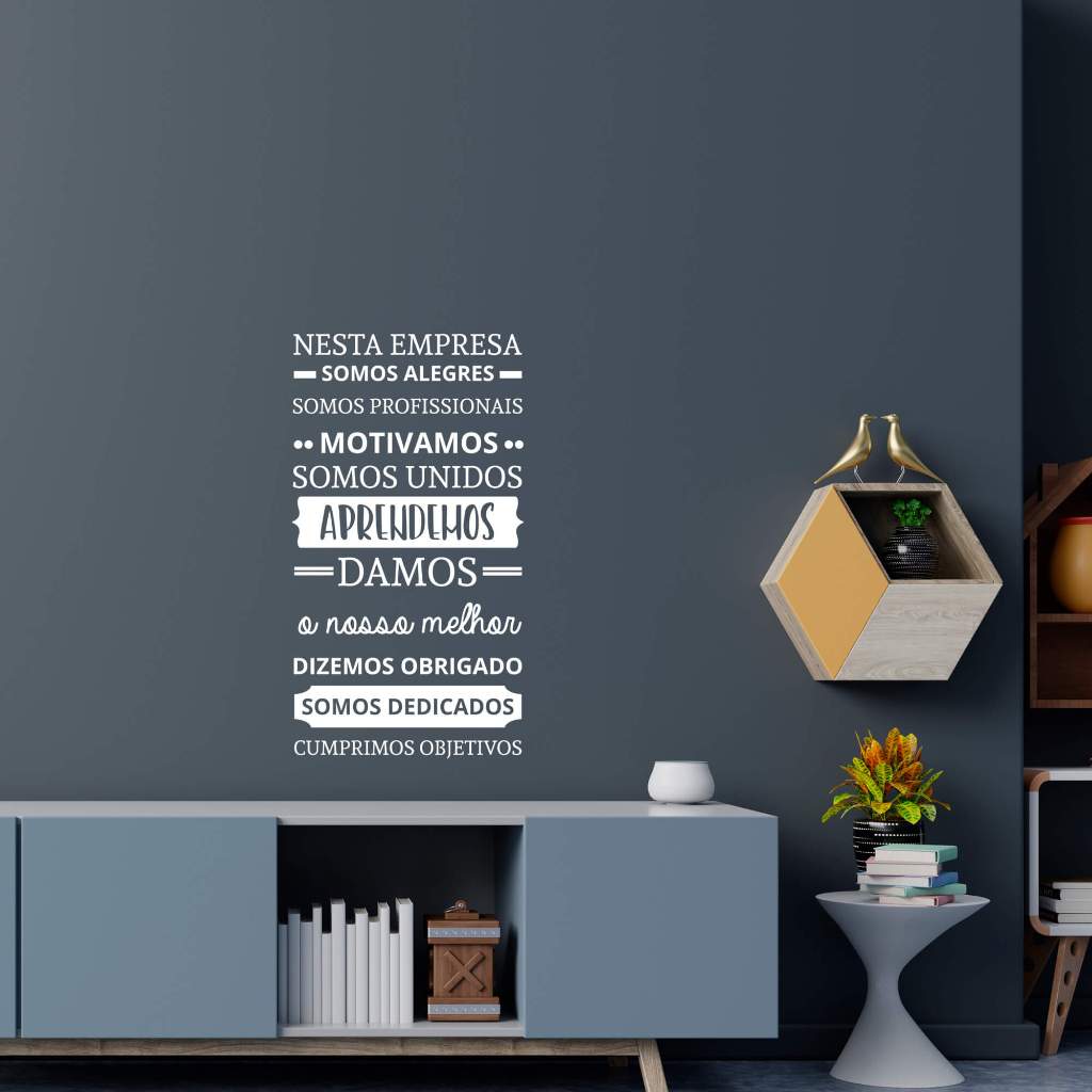 Adesivo de Parede Palavras Motivação Nesta Empresa Escritório