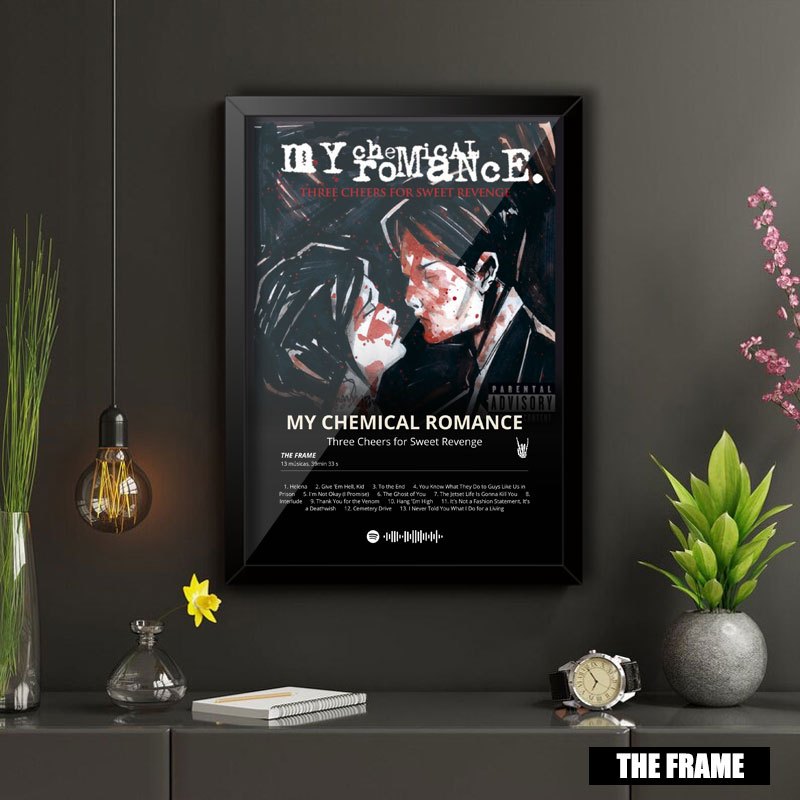 Quadro Decorativo A4/A3 Spotify Album Three Cheers For Sweet Revenge My Chemical Romance