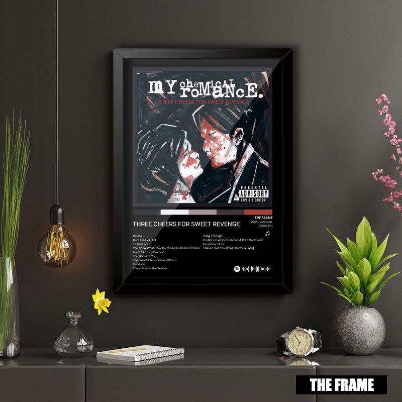 Quadro Decorativo A4/A3  Spotify Album Three Cheers For Sweet Revenge Me Chemical Romance