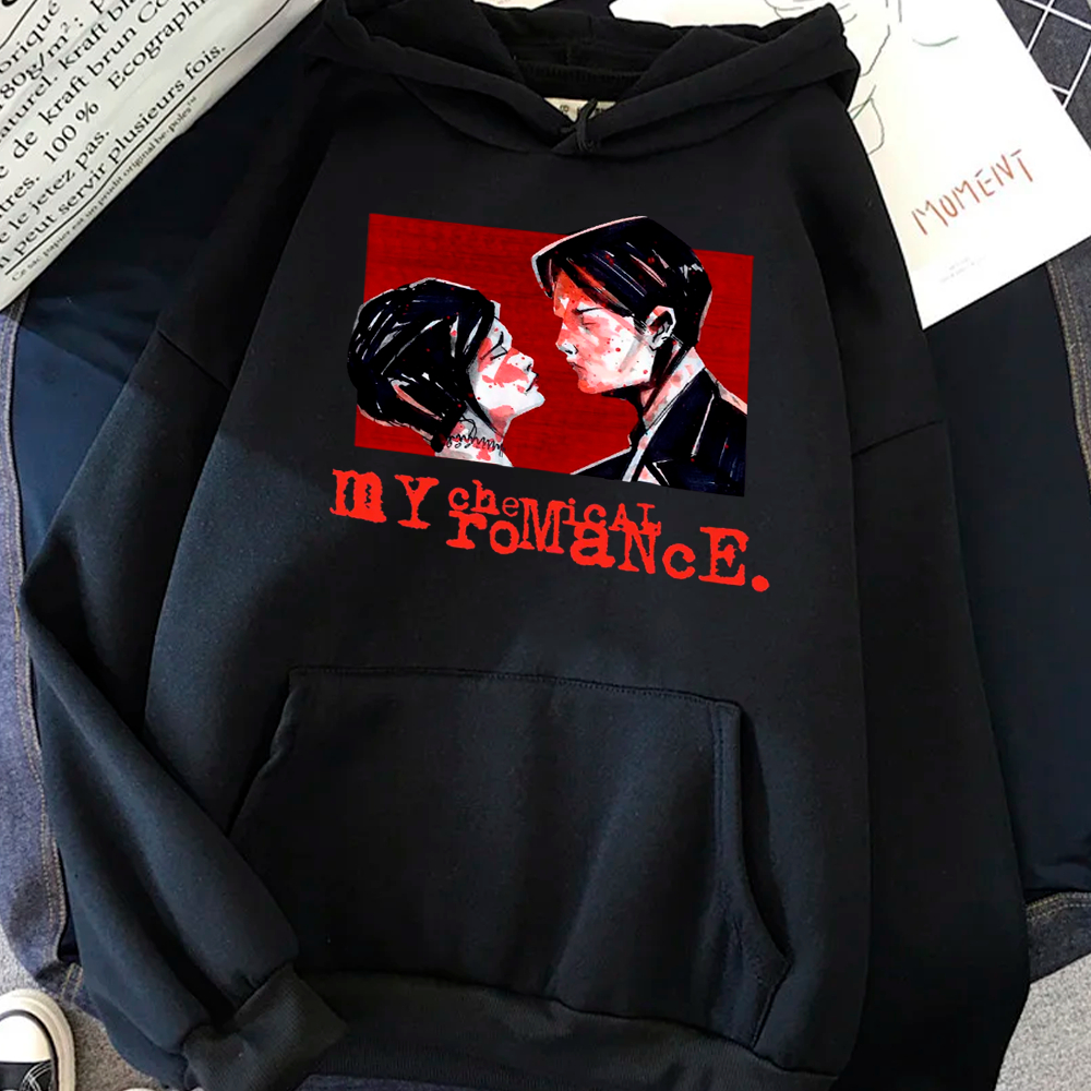 Blusa de Frio Moletom Canguru Capuz Algodão My Chemical Romance Rock Three Cheers for Sweet Revenge
