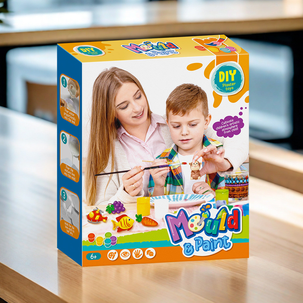 [Brinquedos educativos] Novo Manual DIY pintura cerebral arte infantil gesso Graffiti brinquedo presente