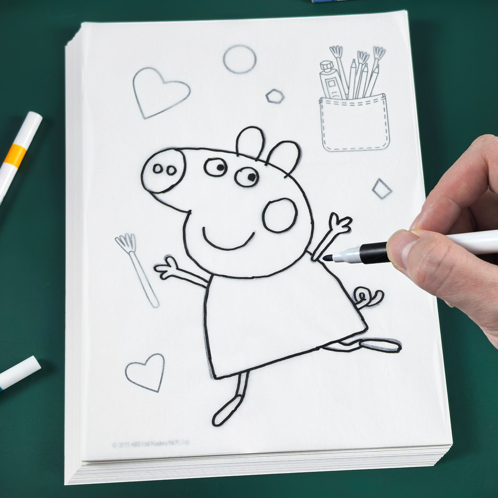 Leitão Peppa Copybook cópia linha desenho livro crianças livro para colorir simples acidente vascular cerebral Graffiti