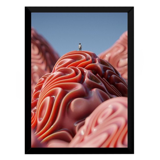 Quadro Decorativo Arte Digital Montanhas Cerebrais.