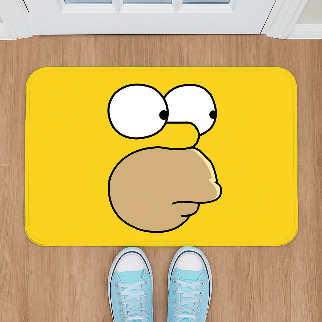 Tapete de Porta Geek Simpsons Homer Cara Bart 60×40 Decorativo, Antiderrapante, Costura Reforçada