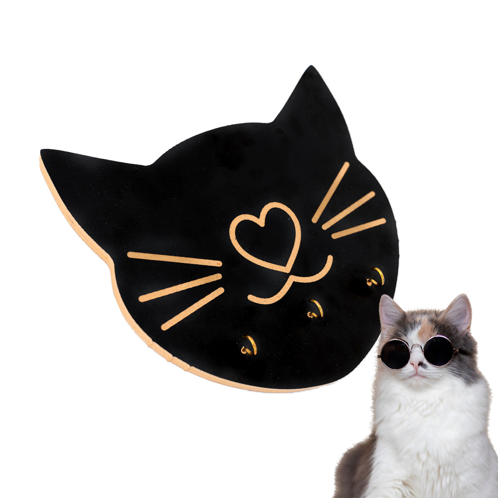 Porta Chaves Parede Cara de Gato Fixação com Fitas Elegante