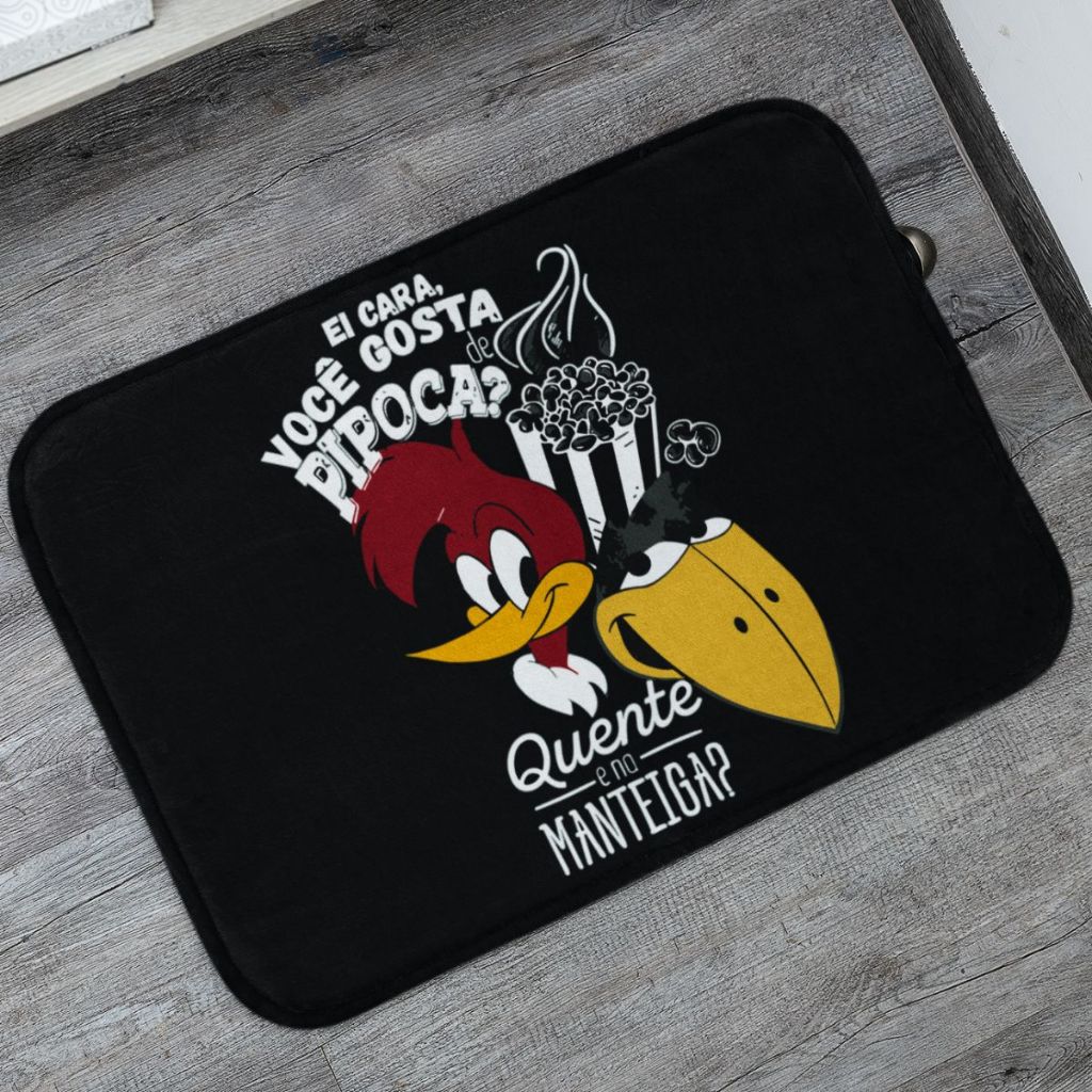 Tapetes de Porta Ei Cara Decorativo  para Entrada Antiderrapante 55x35