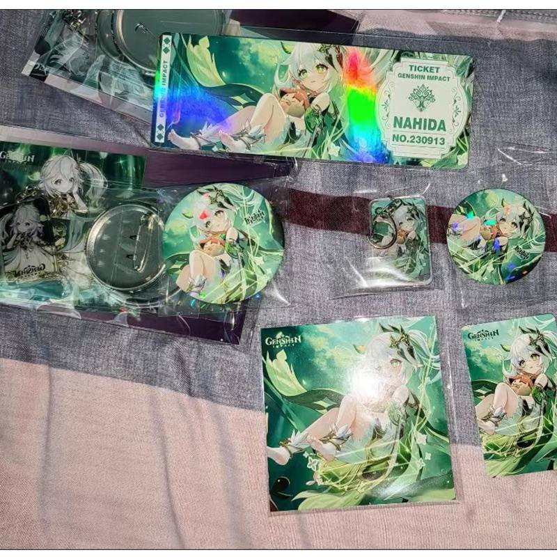6 Peças Genshin Impacto Anime Sorte Saco De Presente Dos Desenhos Animados Nahida Coleção Porta-Caras Carrinho LOMO Brin