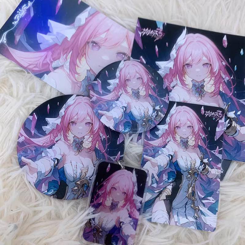 6 Peças Honkai Impacto Anime Sorte Saco De Presente Dos Desenhos Animados Elysia Coleção Porta-Caras Carrinho LOMO Brinq