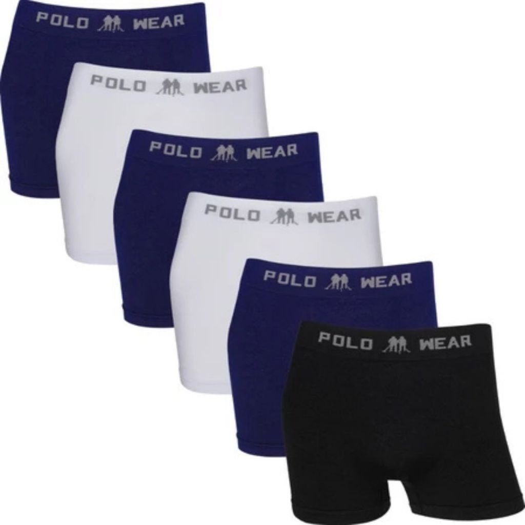 Kit 6 Cuecas Boxer Polo Wear Masculina Microfibra Sem Costura Confortável Macia Leve Original
