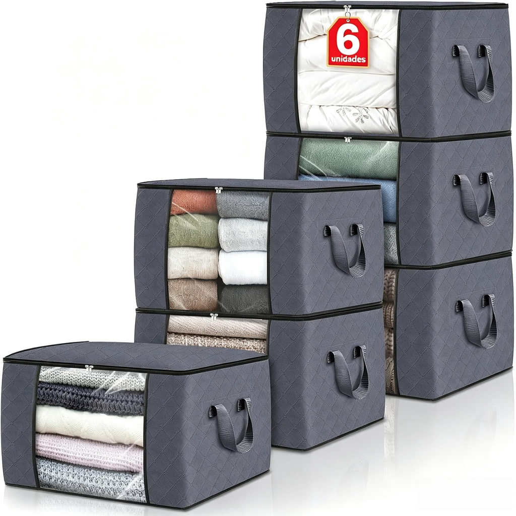 KIT 3/6 Storage Bags | Wardrobe Organizer Clothes Travel Anti Dust Moisture Foldable Multipurpose