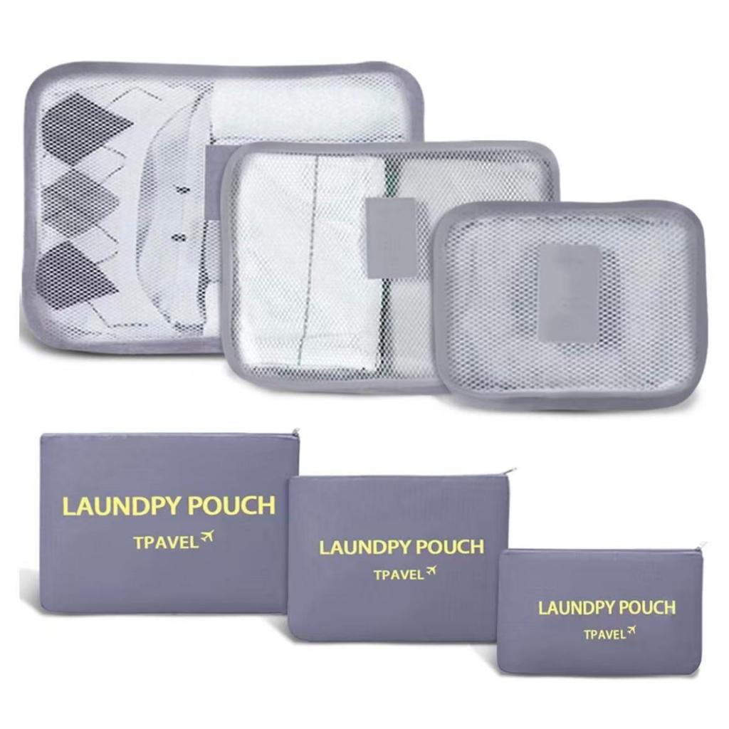6-Piece Set Outdoor Travel Storage Bag Set Shoe and Clothes Organizer Embalagem Cube Set