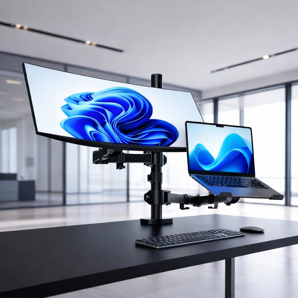Suporte Articulado para Monitor e Notebook 17 a 32 Polegadas Ajuste de Altura VESA 75x75 100x100 Mesa Escritório LE-3653