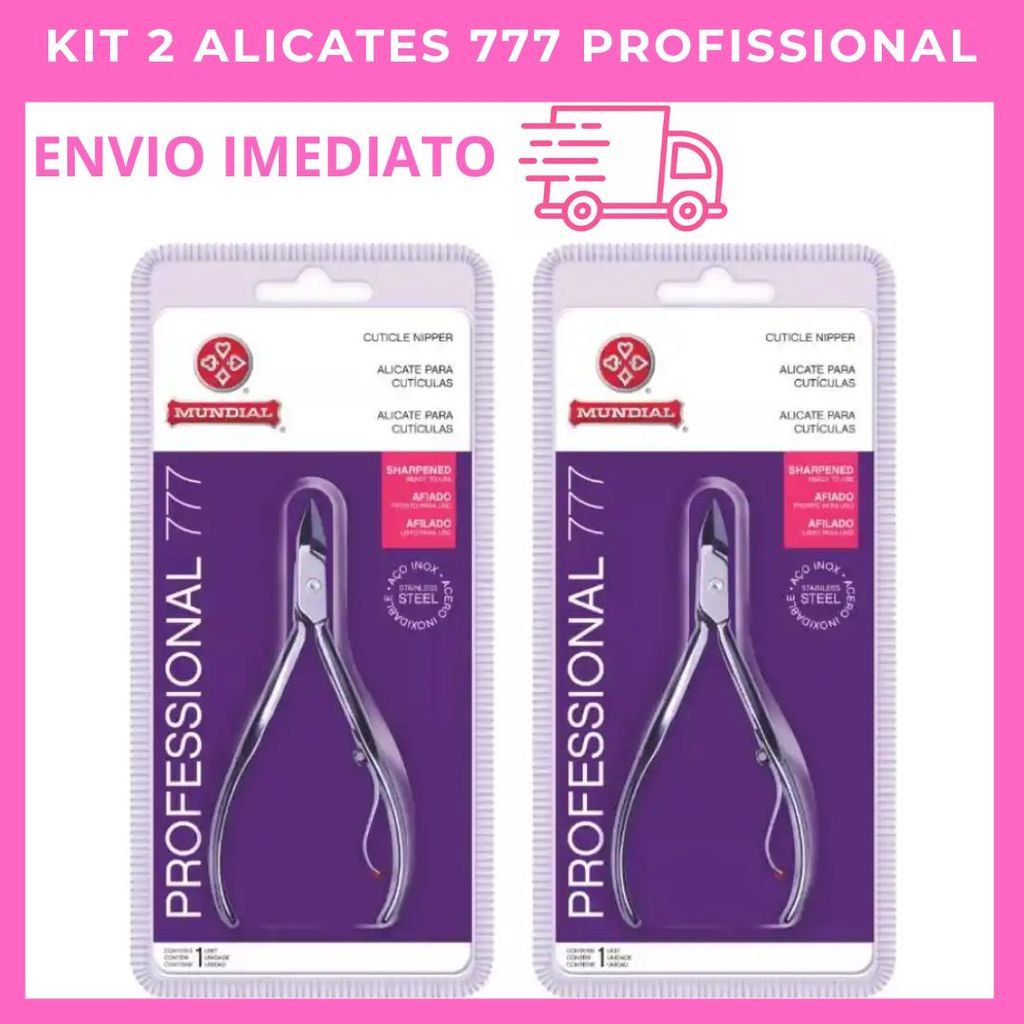 Kit 2 Alicates Mundial 777 Professional Premium – Alta Precisão para Manicure