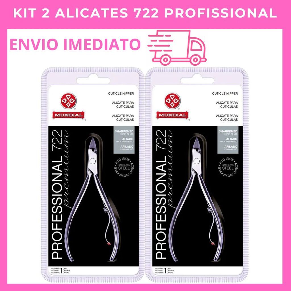 Kit 2 Alicates Mundial 722 Professional Premium – Manicure Profissional Original
