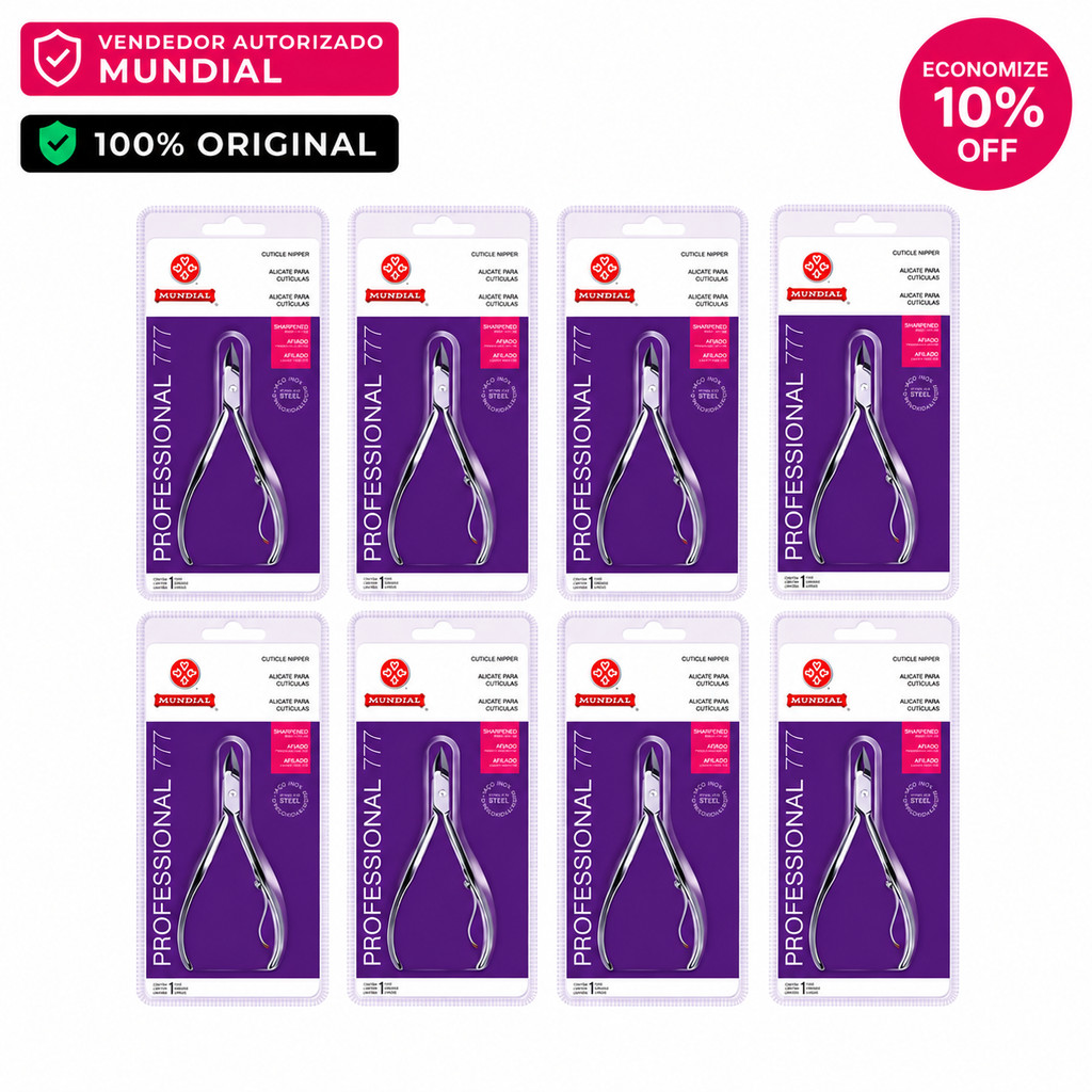 Kit 8 Alicates Mundial 777 Professional Premium – Manicure Profissional Original