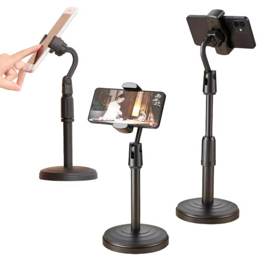 Suporte De Celular Tripe Mesa Ajustável 360 Com Pedestal Ideal Para Gravações De Vídeos