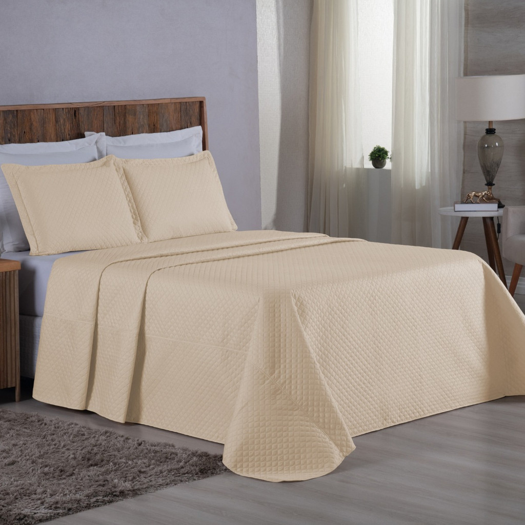 Colcha Cobre Leito Viena Super King 03 Peças Toque Macio