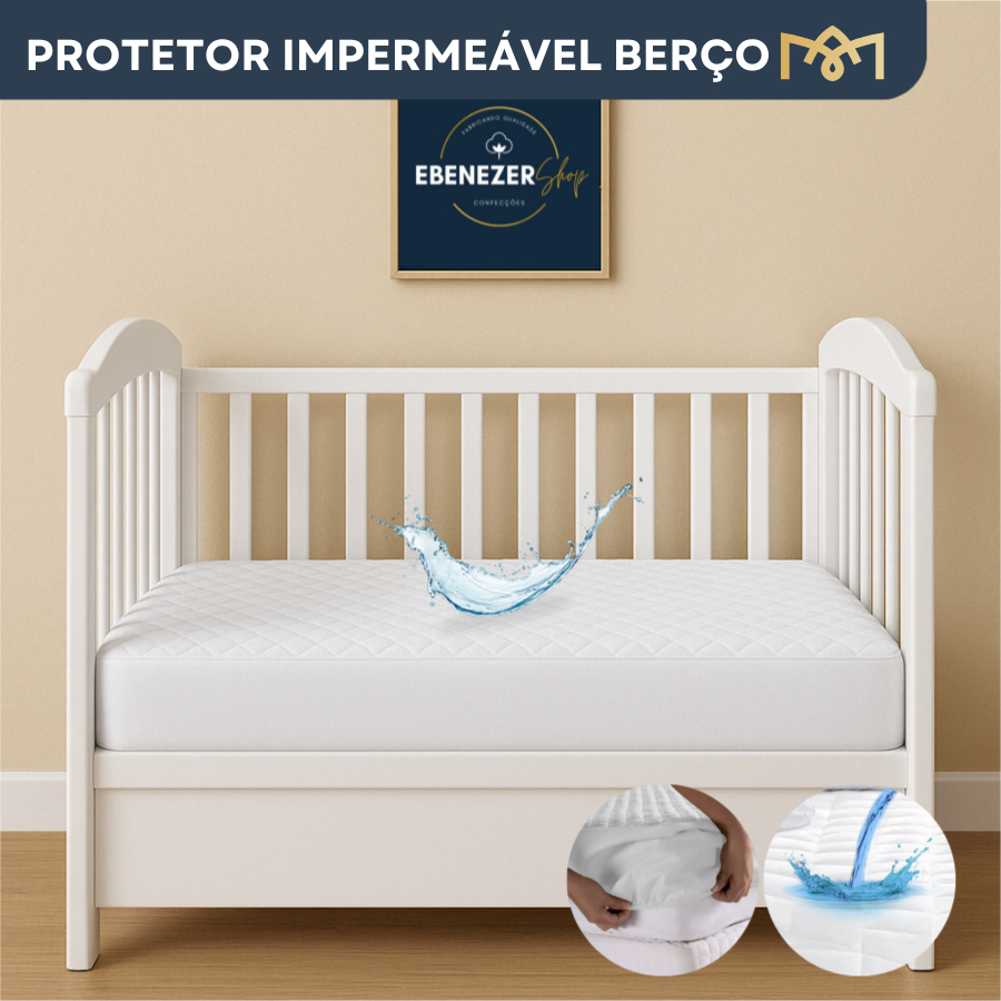 Capa P/ Colchão Impermeável Protetor Super Silencioso Tecido Matelado Berço Branco Macio Confortável