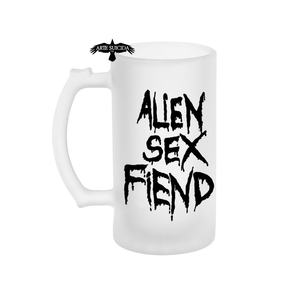 Caneca de chopp jateada de bandas de rock alien sex fiend gotico
