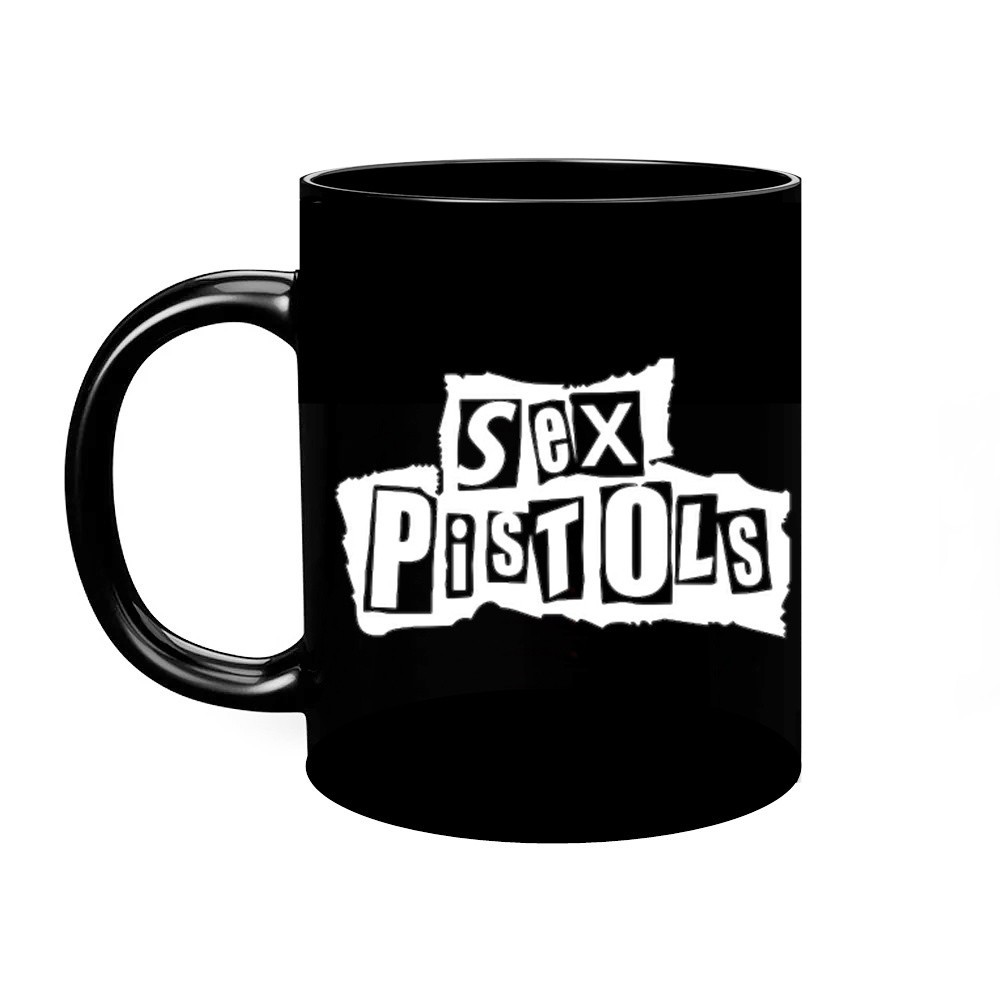 Caneca Preta Sex Pistols banda de rock punk frases hard