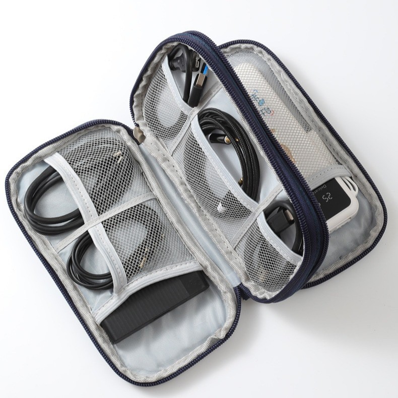 Bolsa Organizadora Eletrônica De Camada Dupla , Telefone/Fone De Ouvido/Cabo/USB/Adaptador/Mouse E De Armazenamento De B