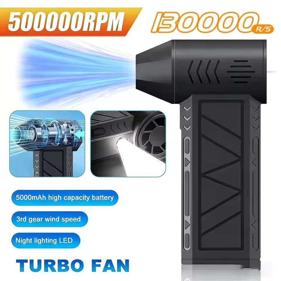 Novo Soprador Turbo A Jato 130000rf Poderoso Ventilador De Ar Sem Escova Motor Limpeza Espanador Puissant Também