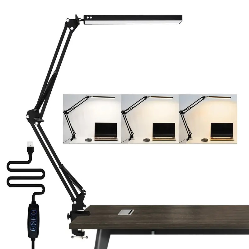 Candeeiro de mesa LED com clipe de mesa, candeeiro de mesa com proteção para os olhos com cupom - Variação: