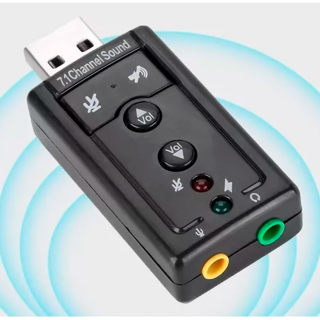 Placa De Som Usb 7.1 Canais Adaptador Audio Fone De Ouvido