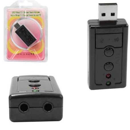 ADAPTADOR PLACA DE SOM 7.1 USB 2.0 COM ENTRADA P2 FONE E MICROFONE