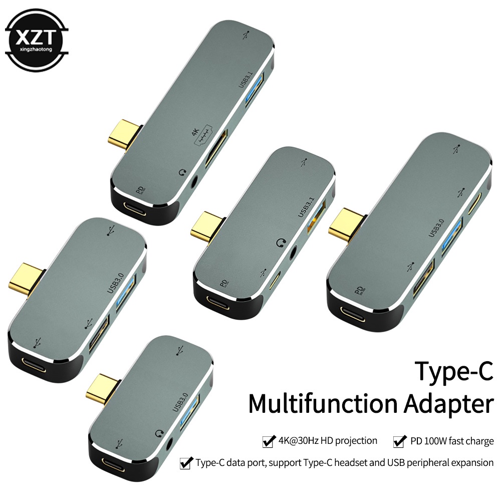 Estação De Acoplamento Tipo C HUB Conversor Multifuncional USB3.1/HDMI/3.5 Fone De Ouvido USB3.0