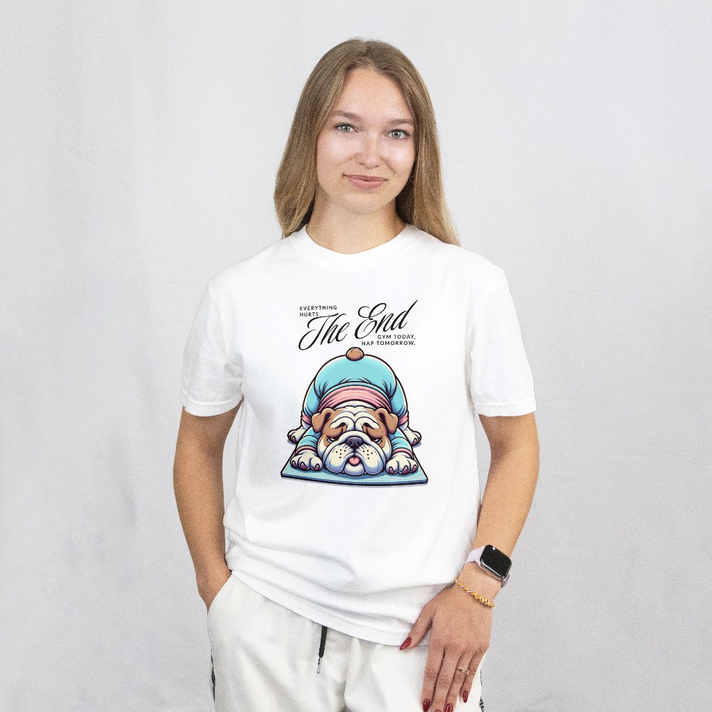 Camiseta Feminina Bulldog Fitness 100% Algodão Estampada – Moda Academia e Casual - Maria Corina