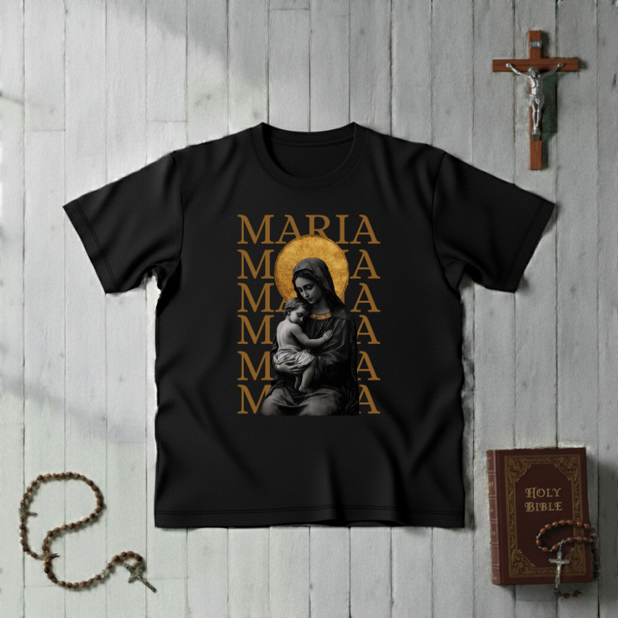 Camisa Camiseta Algodão Unissex Católica Estampada Casual  