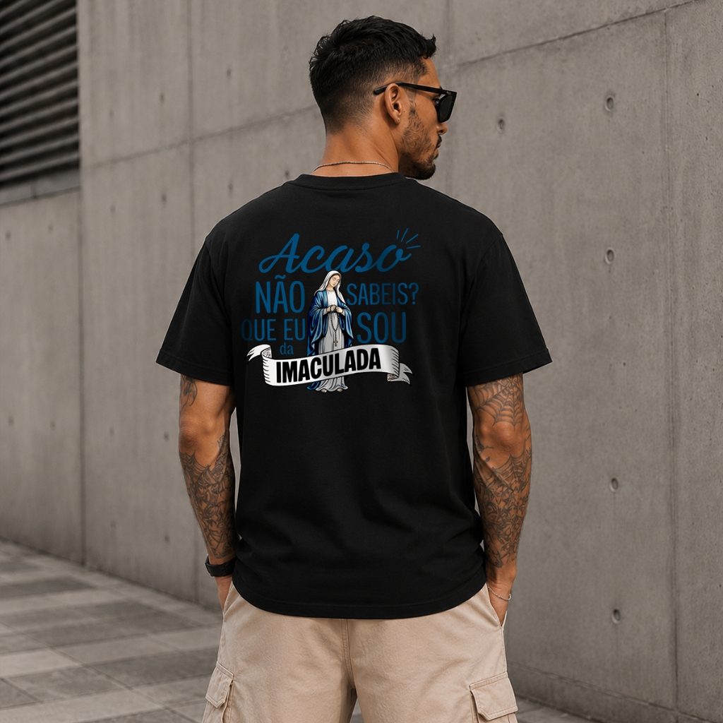 Camiseta Católica Devocional Nossa Senhora Maria Imaculada 100% Algodão Casual