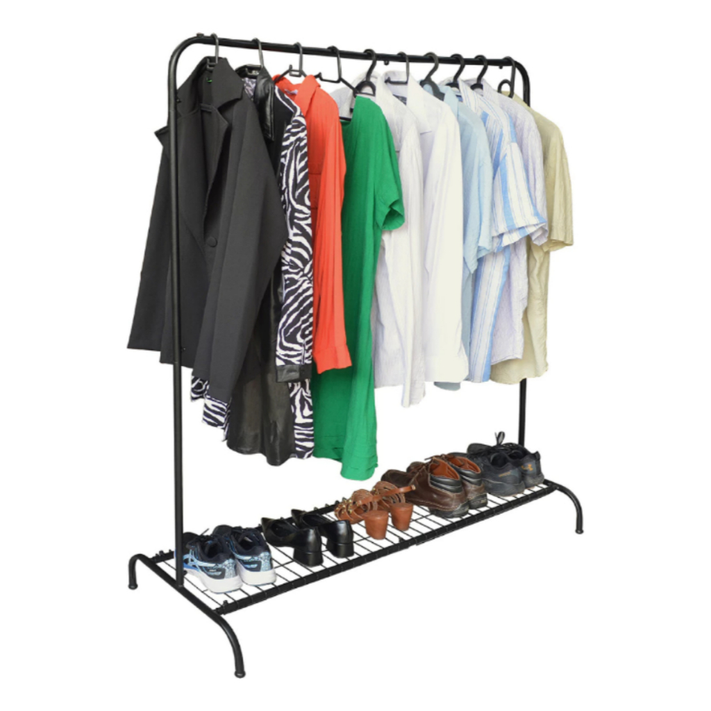 Arara Cabideiro Utilyse De Chão Resistente Para Roupas Com Sapateira Ideal para Casas Apartamentos Lojas e Brechós
