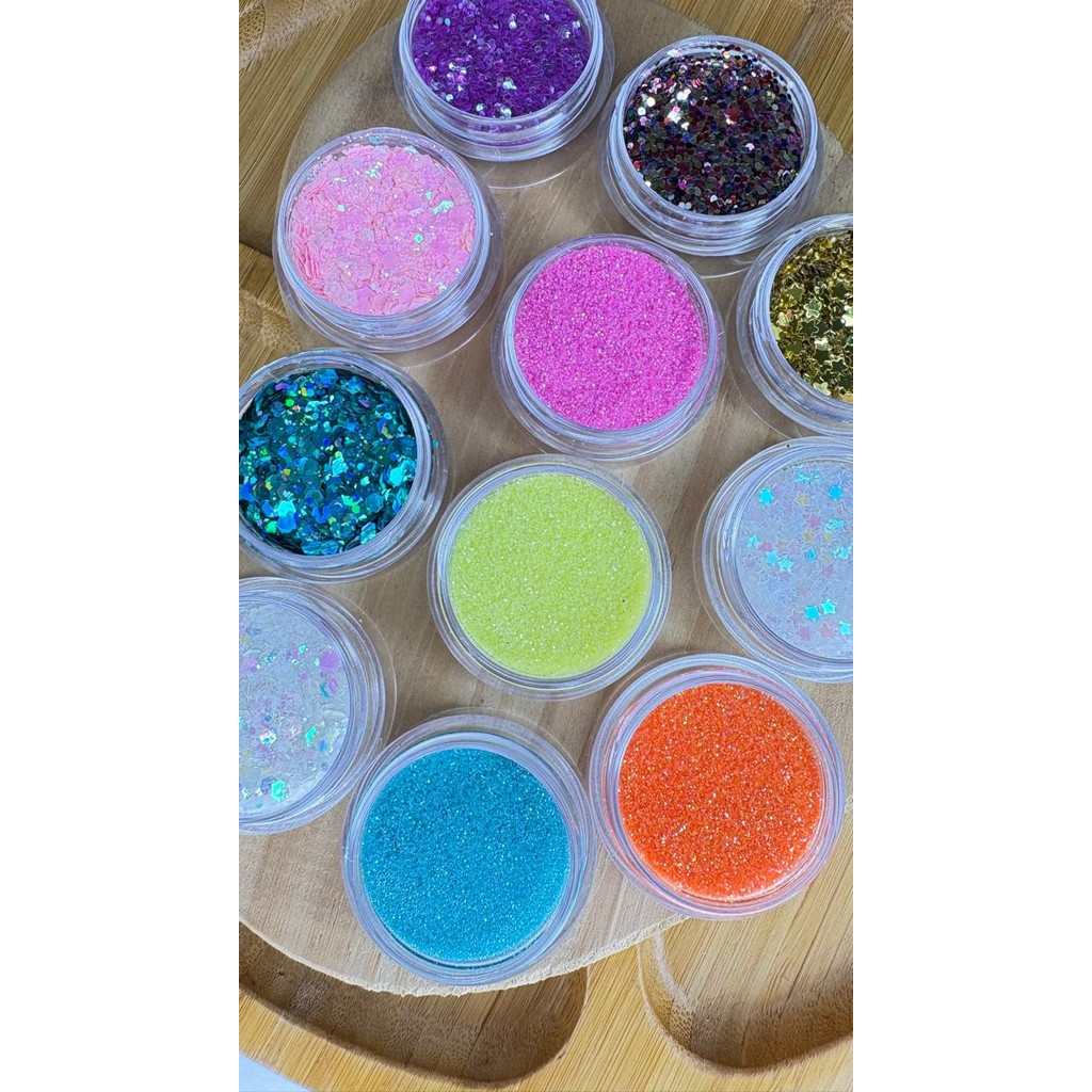 Glitter Colors Kit 11 Unidades Unhas Maquiagem Artesanato
