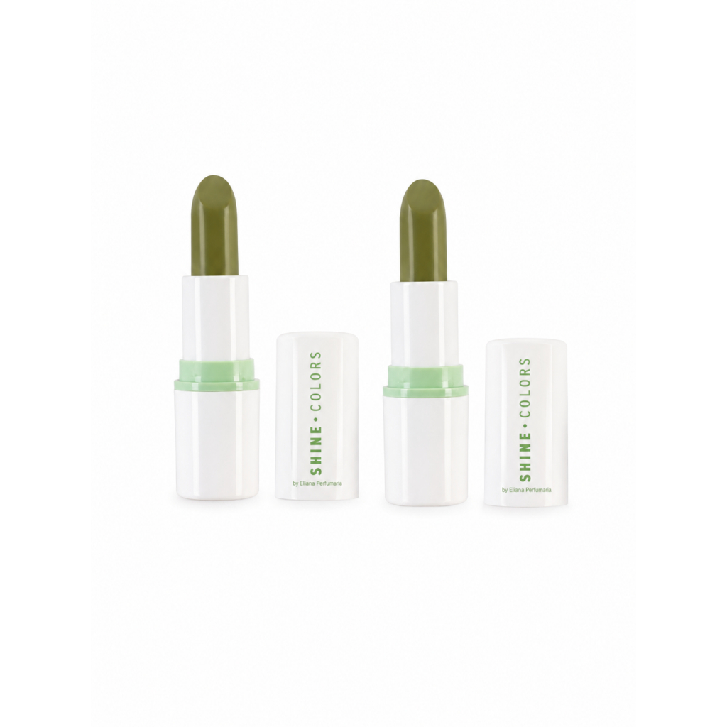 Lip Balm Verde Hidratante Shine Colors Hidratação Profunda Lábios Macios Natural