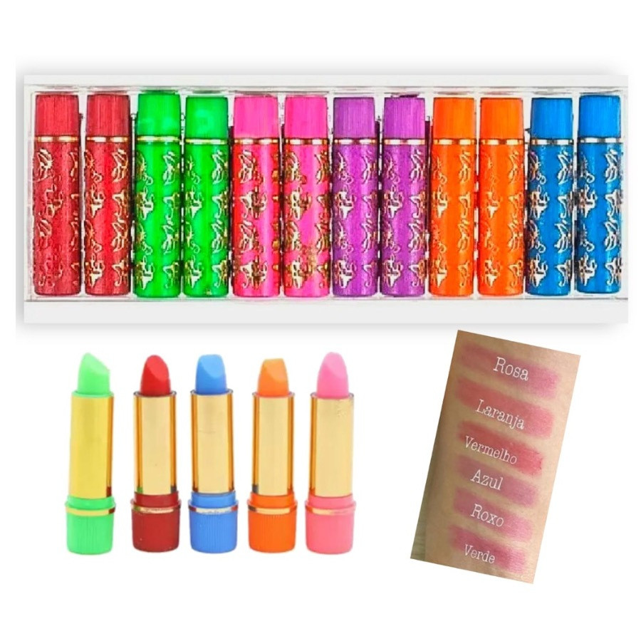 kit 3- 12pcs  Batom Magic Color com duração de 24 horas
