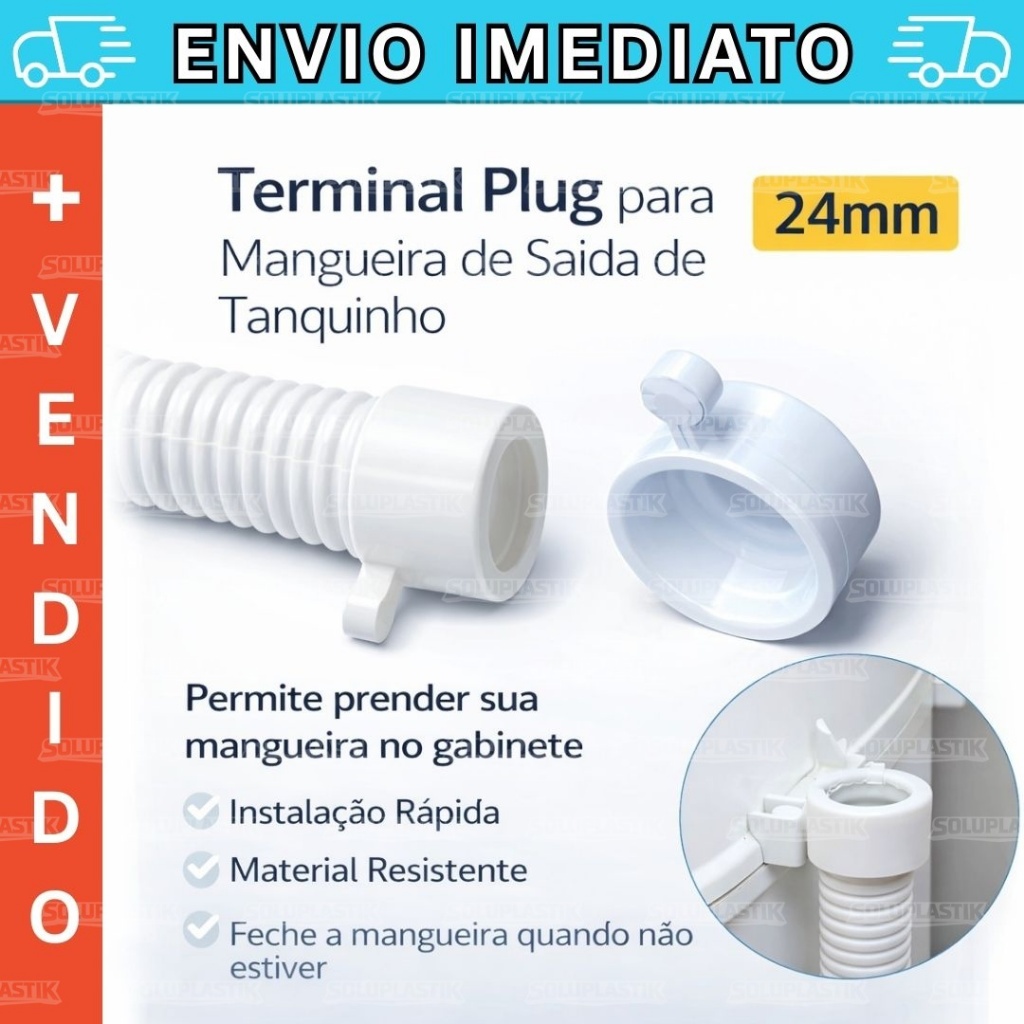 TERMINAL PINO GARRA P/ MANGUEIRA DE SAÍDA DE TANQUINHO COLORMAQ - SUGGAR 24MM