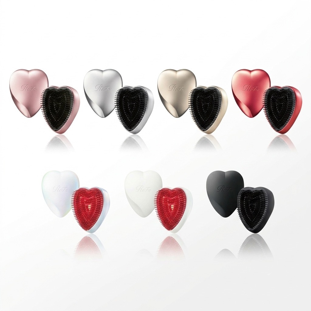 ReFa Heart Brush | 11 Colors Detangling Styling Hair Care Triple Layer Pins Smooth Glossy Finish Travel Cover from Japan