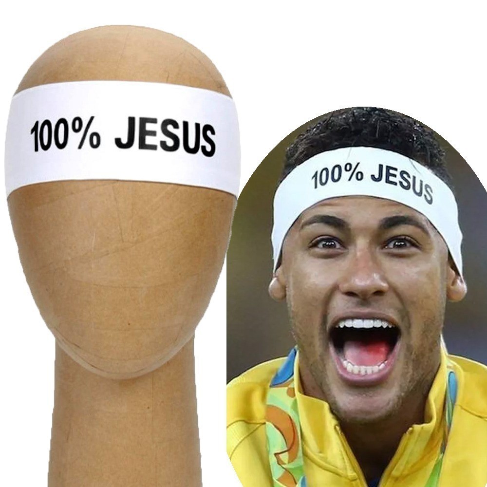 2 FAIXAS DE CABELO 100% JESUS FAIXA OU BANDANA BRANCA ESTILO NEYMAR CAMISA 10 DO SANTOS Moda/Estilo Qualidade
