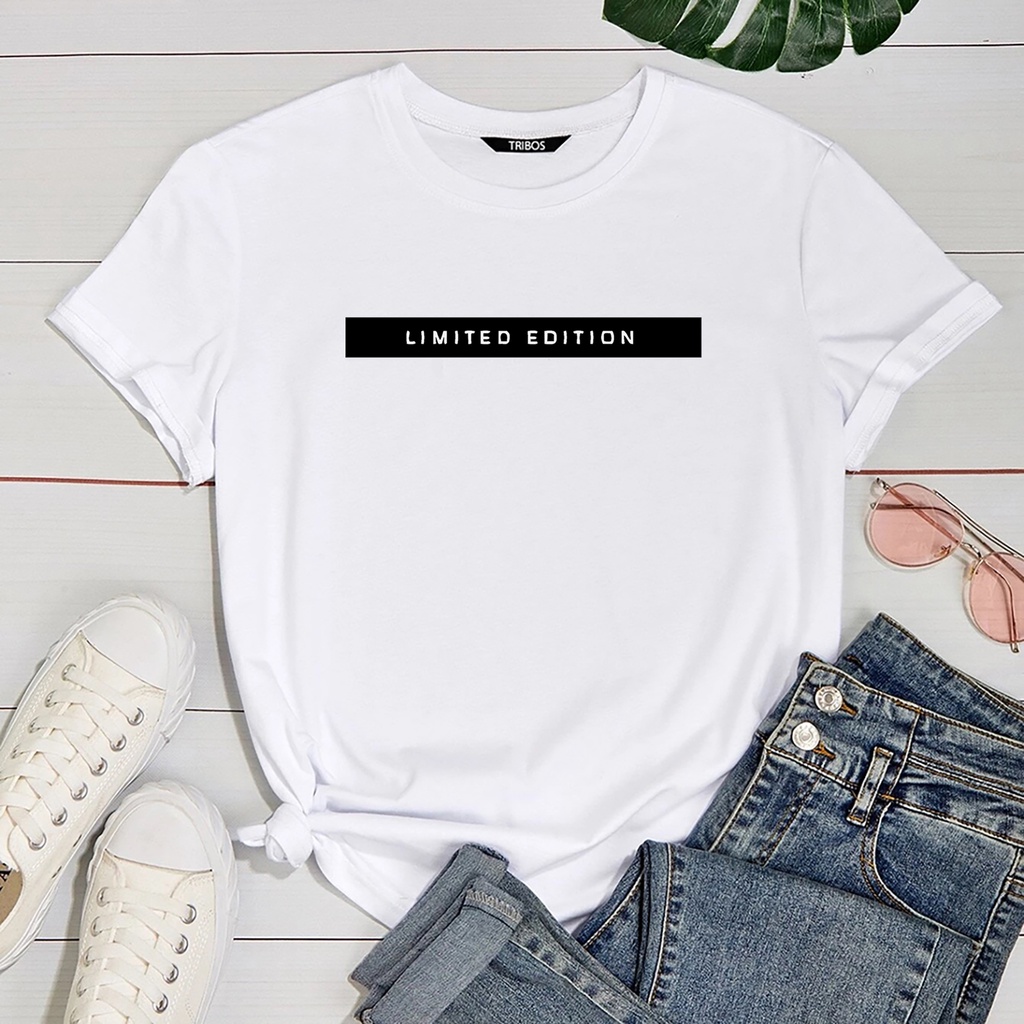 Blusa Feminina Faixa Edit Limition  Blusa estampada Branca de Malha