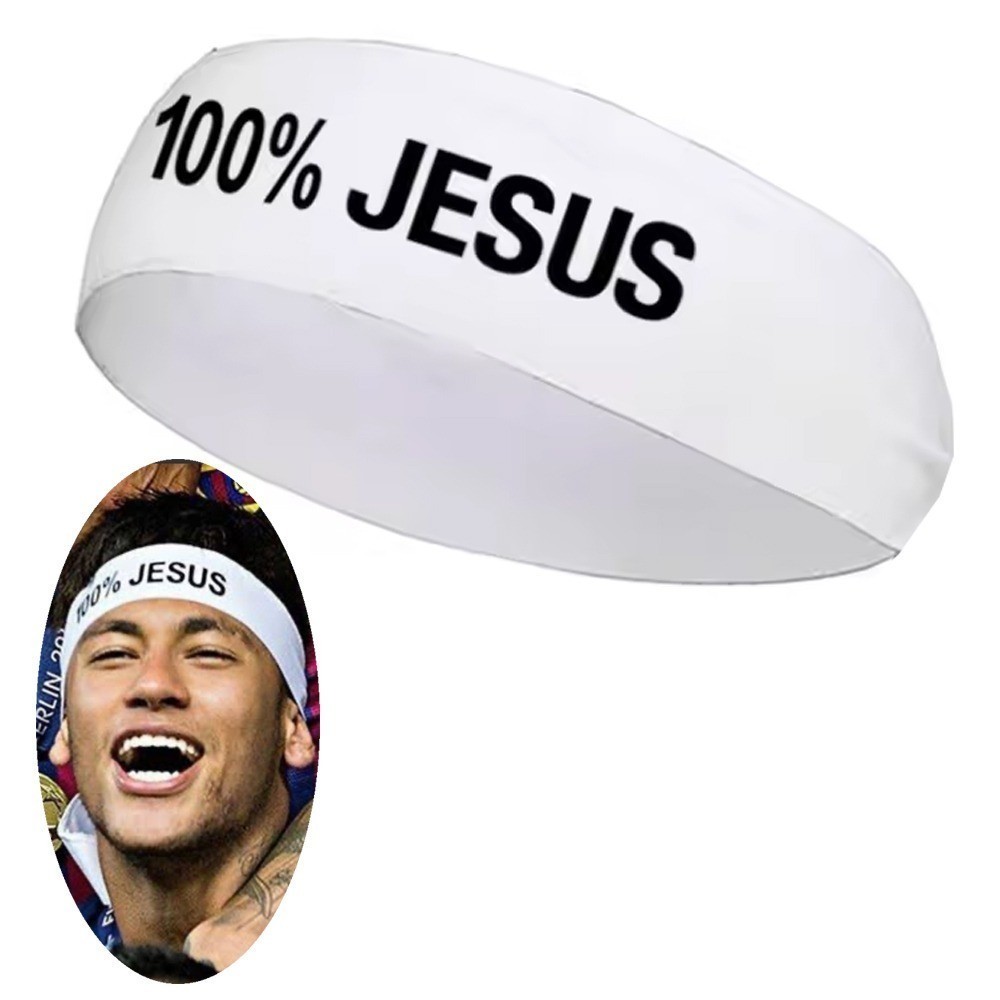 FAIXA DE CABELO 100% JESUS ESTILO NEYMAR CAMISA 10 DO SANTOS / MENINO NEY E BANDANA COR BRANCA Conforto Promo Conforto