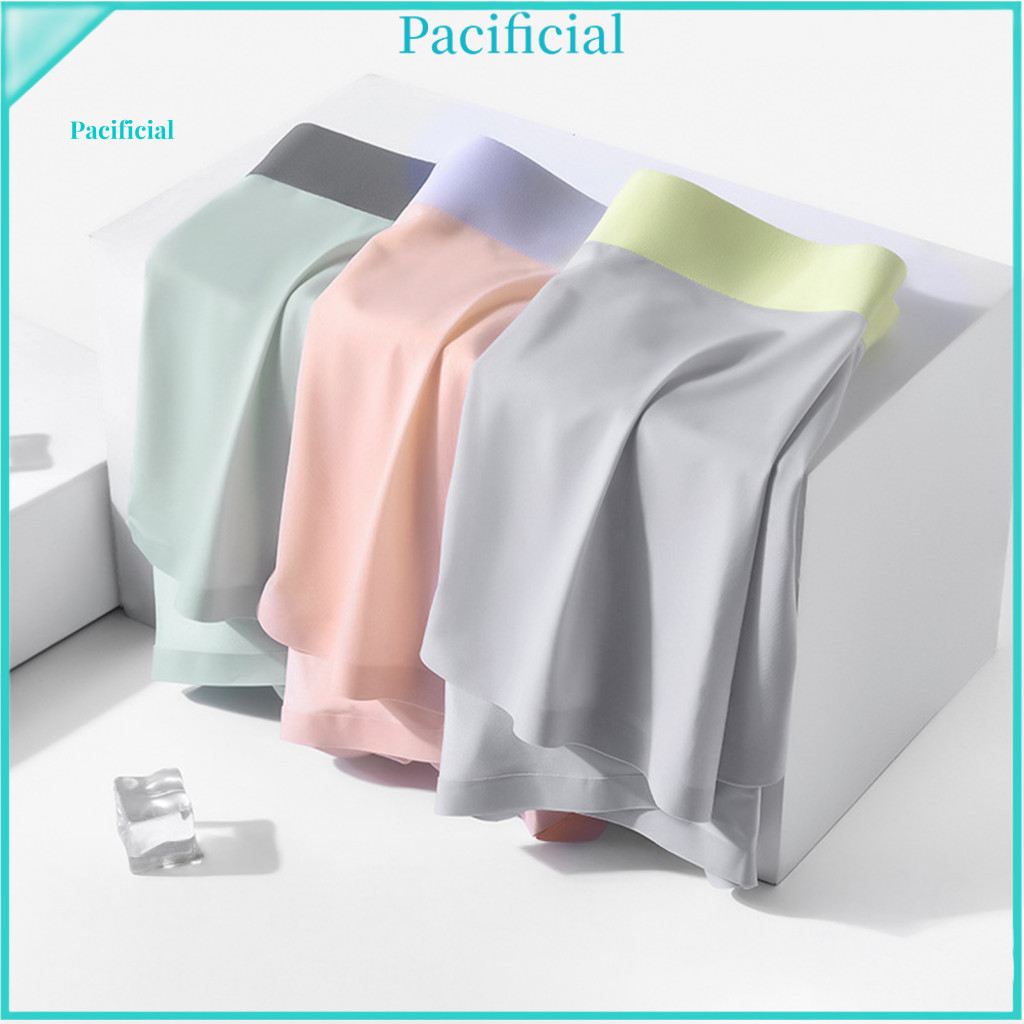 Men Boxer Underwear Men's Mid-rise Seamless Briefs Ultra-thin Elastic Waist U-convex Shorts Colorful Patchwork for Comfo