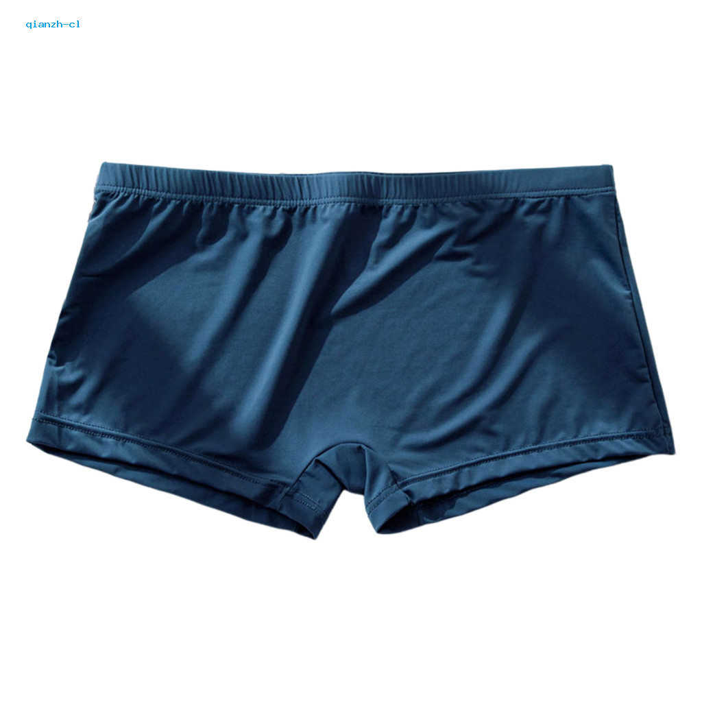 Men Boxer Underwear Ultra-thin Panties Men’s Ice Silk Low-rise Elastic Waistband Smooth Breathable U-convex Design Sol