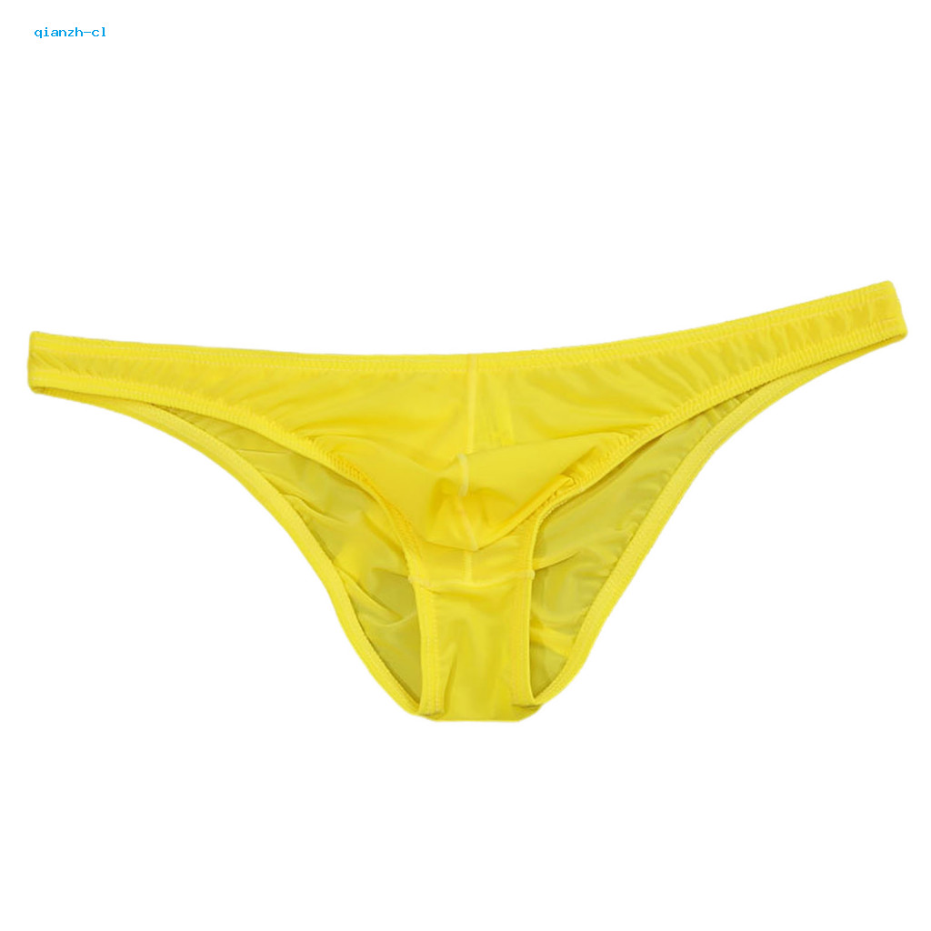 Large Space Underwear Men Briefs Men's Ice Silk Ultra-thin Low-waist Breathable Elastic U-convex Solid Color Comfortable