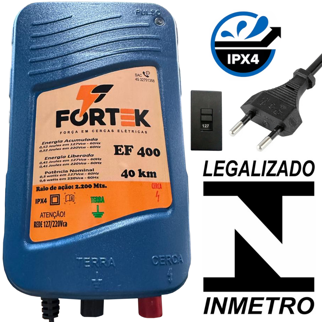 01 Eletrificador FK40 40k 0,4J - cerca eletrica rural