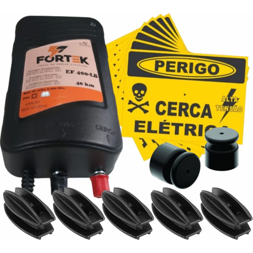 01 Eletrificador FK40 + 50 Roldana MAX 36x36 PT + 10 Castanha oval PT